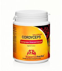 Cordyceps - Superionherbs, 90 kps x 500 mg, Extrakt 40% polysacharidov, 15% manitolu
