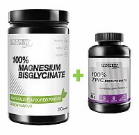 Akcia: 100% Magnesium Bisglycinate + 100% Zinc Bisglycinate - Prom-IN 390 g + 120 kaps.