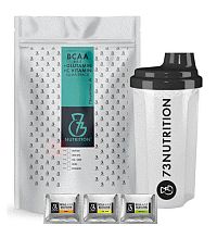 BCAA 4:1:1 + Glutamin + C Vit Sample Pack + šejker - 73Nutrition 30 x 11 g Mix