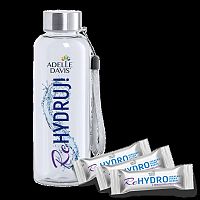 Adelle Davis - ReHYDRO - Ideálny pitný režim, 30 vreciek - ríbezľa + Fľaša ReHydruj! BPA free 0,5 L