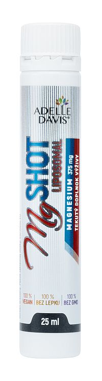 Adelle Davis tekuté lipozomálne magnézium MgSHOT Liposomal, bez laktózy, 375 mg - 1 ks