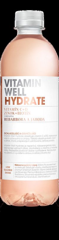 Premiumbrands Vitamin Well Hydrate Rebarbora a jahoda - 500 ml