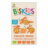 BISkids Detské celozrnné mini sušienky s mrkvou a tekvicou bez prid. cukru BIO 120 g