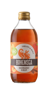 Bohemsca Záhradný sirup jablko so škoricou sklo BIO 330