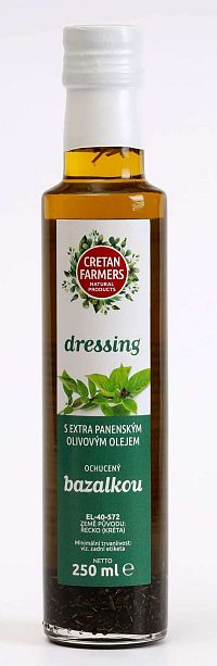 Cretan Farmers Extra panenský olivový olej s bazalkou 250 ml