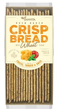 Danvita Krehké pšeničné plátky so syrom, paradajkami a bazalkou 130 g