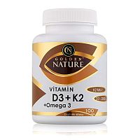 Golden Nature Vitamín D3 2000 IU + K2 + MK-7 + Omega 3 100 tabliet
