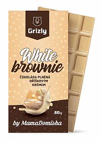 GRIZLY Biela čokoláda plnená orieškovým krémom White Brownie by @mamadomisha 80 g