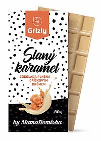GRIZLY Karamelová čokoláda plnená orieškovým krémom Slaný karamel by @mamadomisha 80 g