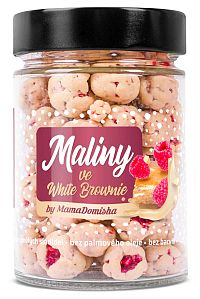 GRIZLY Maliny v bielej čokoláde s krémom White Brownie by @mamadomisha 90 g