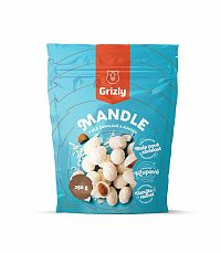 GRIZLY Mandle v bielej čokoláde s kokosom 250 g