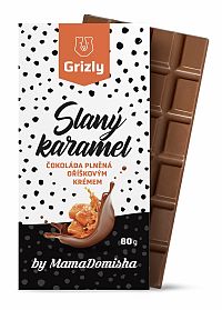 GRIZLY Mliečna čokoláda plnená orieškovým krémom Slaný karamel by @mamadomisha 80 g