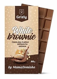 GRIZLY Mliečna čokoláda plnená oříškovým krémom White Brownie by @mamadomisha 80 g