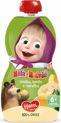 Hami Máša a medveď vrecko hruška, banán a marhuľa 110 g