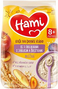 Hami Mliečna kaša so 7 obilninami s jablkom a slivkami 210 g