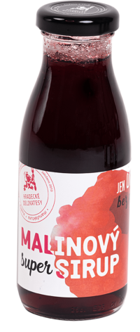 Hradeckej delikatesy Super sirup malinový - poleva 250 ml