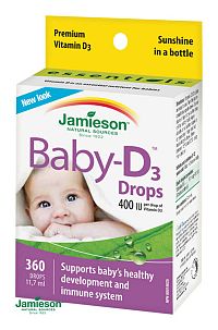 Jamieson Baby-D ™ Vitamín D3 400 IU kvapky 11,7 ml kvapky