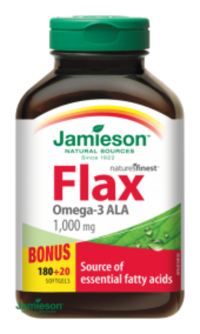 Jamieson Flax Omega-3 1000 mg ľanový olej 200 kapsúl