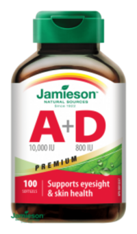 Jamieson Vitamín A a D Premium 10000 IU / 800 IU 100 kapslí (3 mesiace)