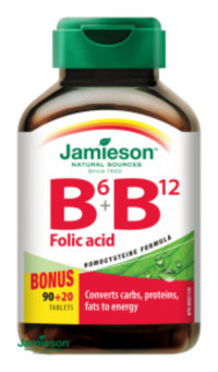 Jamieson Vitamíny B6, B12 a kyselina listová 110 tabliet (4 mesiace)