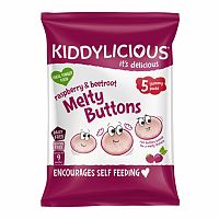 Kiddylicious Ovocno-zeleninové gombíky malina s repou (5x6g) multipack