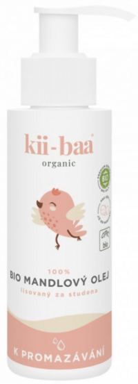Kii-baa organic 100% Mandľový olej 0+ na premazávanie BIO 100 ml