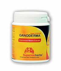 SUPERIONHERBS Ganoderma, Duanwood Red Reishi, Extrakt 40% polysacharidov 90 kapsúl