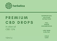 CBD kvapky 12% PREMIUM s olivovým olejom - Herbatica - 10 ml