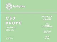 CBD kvapky 5% s olivovým olejom - Herbatica - 10 ml