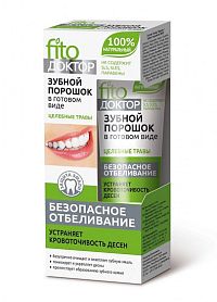 Fitodoktor - Zubný prášok s obsahom bylín pripravený k okamžitému použitiu - Fitokosmetik - 45 g