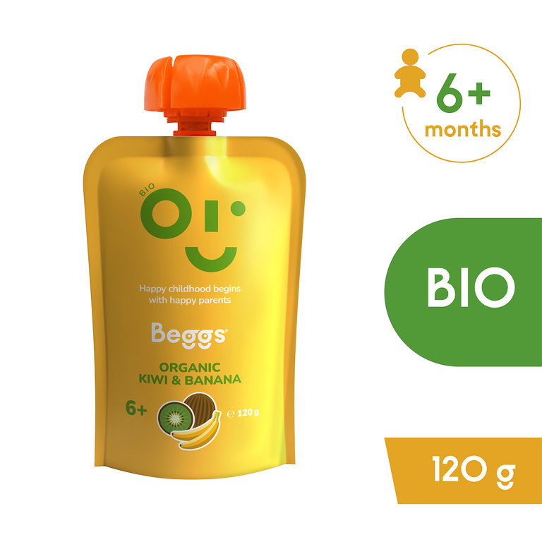 Beggs BIO Kiwi a banán 120 g Beggs BIO Kiwi a banán 120 g