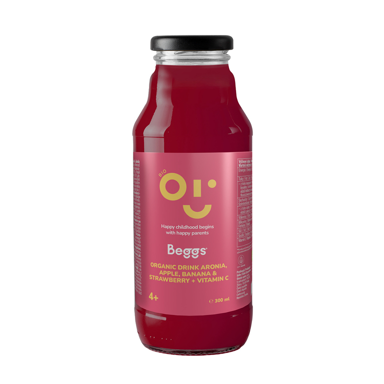 Beggs BIO NÁPOJ Aróniajablkobanán & jahoda s vitamínom C od ukonč. 4. mesiaca 300 ml Beggs BIO NÁPOJ Aróniajablkobanán & jahoda s vitamínom C od ukonč. 4. mesiaca 300 ml