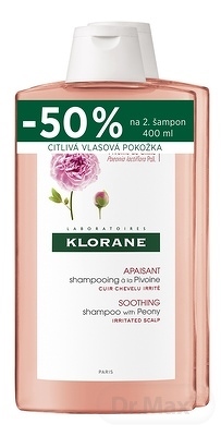KLORANE SHAMPOOING à la Pivoine DUO šampón na citlivú a podráždenú vlasovú pokožku (zľava na 2.produkt) 2x400 ml