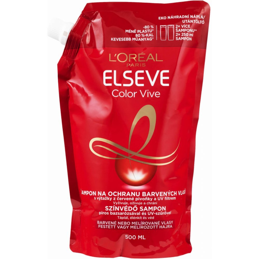 L'Oréal Paris Elseve Color Vive refill šampón pre farbené vlasy 1×500 ml, lesk, hydratácia, výživa a regenerácia vlasov
