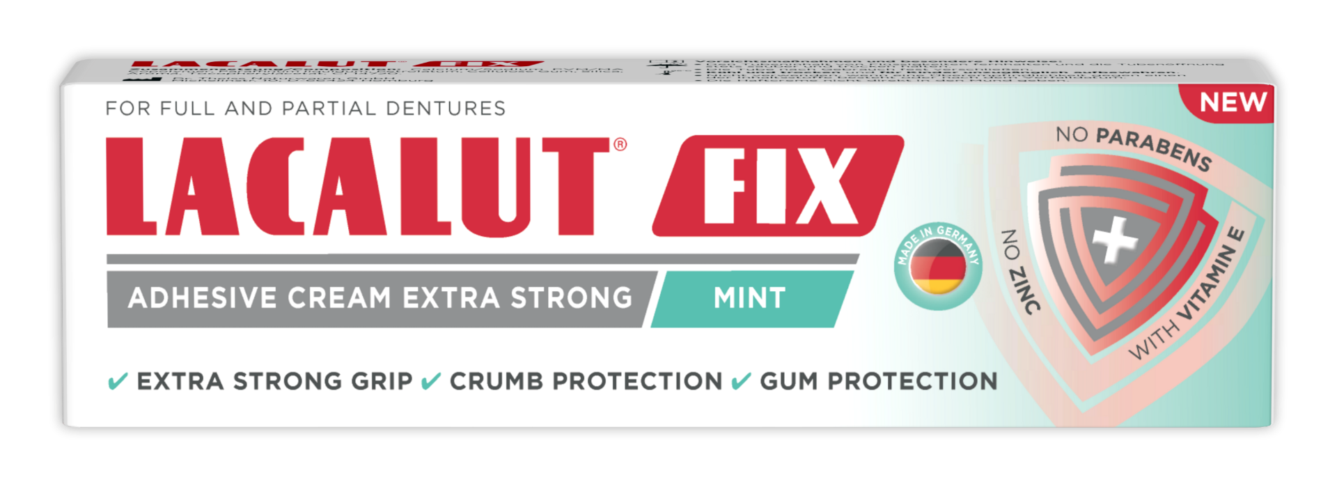 Lacalut FIX extra silný fixačný krém s príchuťou mäty 1×40 g, fixačný krém pre zubné náhrady