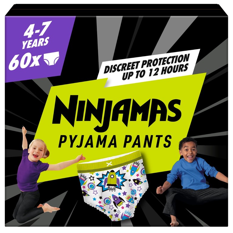 Ninjamas Pyžamové nohavičky Vesmírne lode, 60 Pyžamových Nohavičiek, 7 Rokov, 17kg-30kg Ninjamas Pyžamové nohavičky Vesmírne lode, 60 Pyžamových Nohavičiek, 7 Rokov, 17kg-30kg