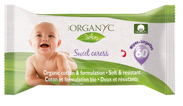 Organyc Vlhčené obrúsky pre deti “Sweet Caress” zo 100% organickej bavlny Vlhčené obrúsky pre deti “Sweet Caress” zo 100% organickej bavlny - 60ks