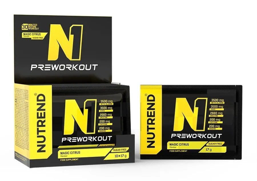 N1 Pre-Workout - Nutrend 10 x 17 g Magic Citrus