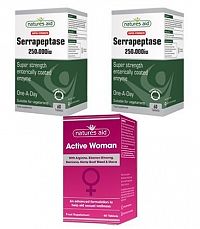 2 ks Super Strength Serrapeptase 250.000iu + Active Woman