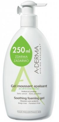 A-DERMA GEL MOUSSANT APAISANT upokojujúci penivý gél na tvár a telo 1x750 ml