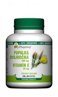BIO Pharma Pupalka dvojročná 500 mg Vit. E 50 mg cps 100+30