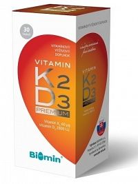 BIOMIN VITAMIN K2 + VITAMIN D3 2000.I.U. PREMIUM cps 1x30 ks