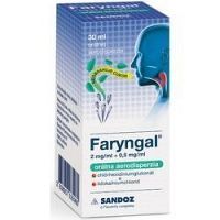 Faryngal 2 mg/ml + 0 5 mg/ml orálna aerodisperzia aer ora 1x30 ml