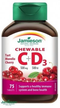 J - Vitamín C+D Cherry 500mg 75tbl