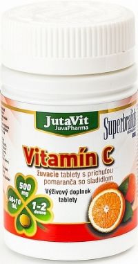 JutaVit Vitamín C 500 žuvacie tablety s príchuťou pomaranča 60+10