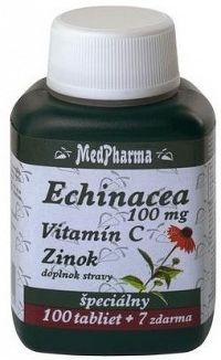 MedPharma ECHINACEA 100MG VITAMÍN C ZINOK tbl 100+7 zadarmo