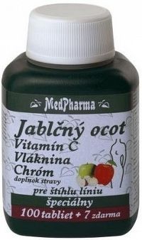 MedPharma JABLČNÝ OCOT VIT C VLÁKNINA CHRÓM tbl 100+7 zadarmo