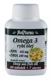 MedPharma OMEGA 3 rybí olej forte - EPA DHA cps 30+7 zadarmo