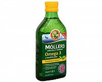MOLLER´S Omega 3 RYBÍ OLEJ Citrónová príchuť z pečene tresiek 1x250 ml