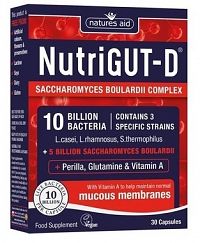 Natures Aid NUTRIGUT D 10 miliárd baktérii na IBS a kruté hnačky 30 cps.